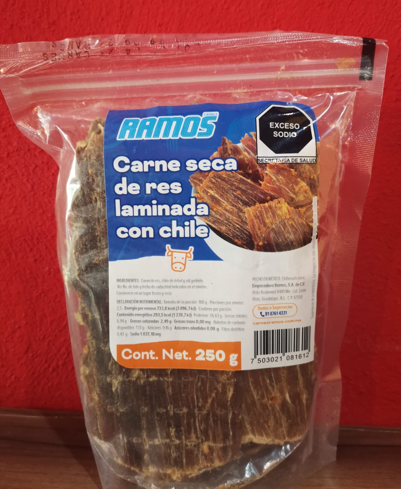 Carne Seca De Res La Fama ¨laminada¨ 500g Rollo